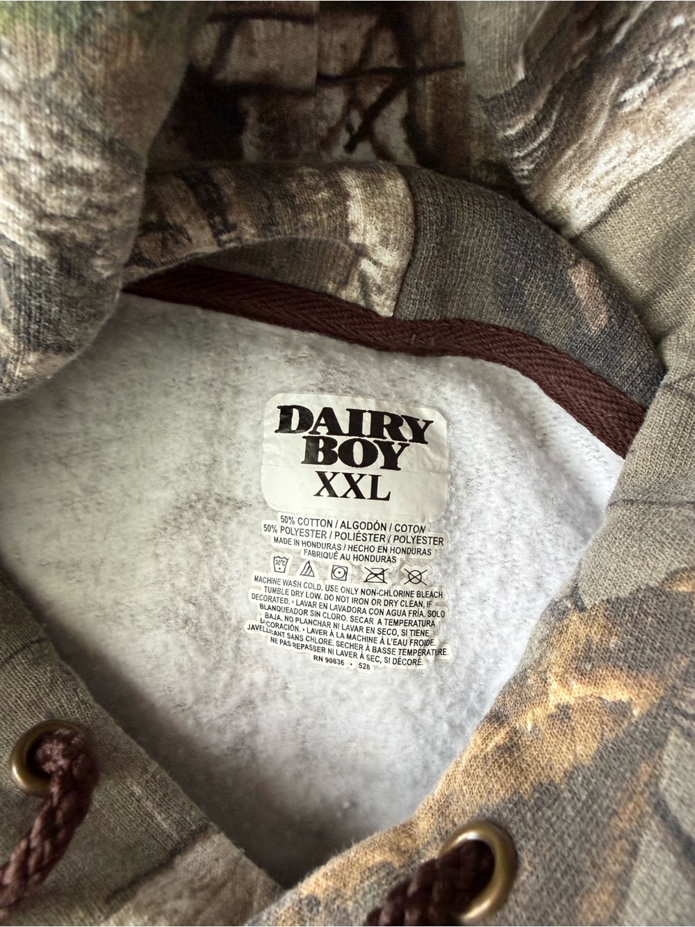 Dairy Boy Woodland Camo Boyfriend Hoodie - Picture 3 of 5